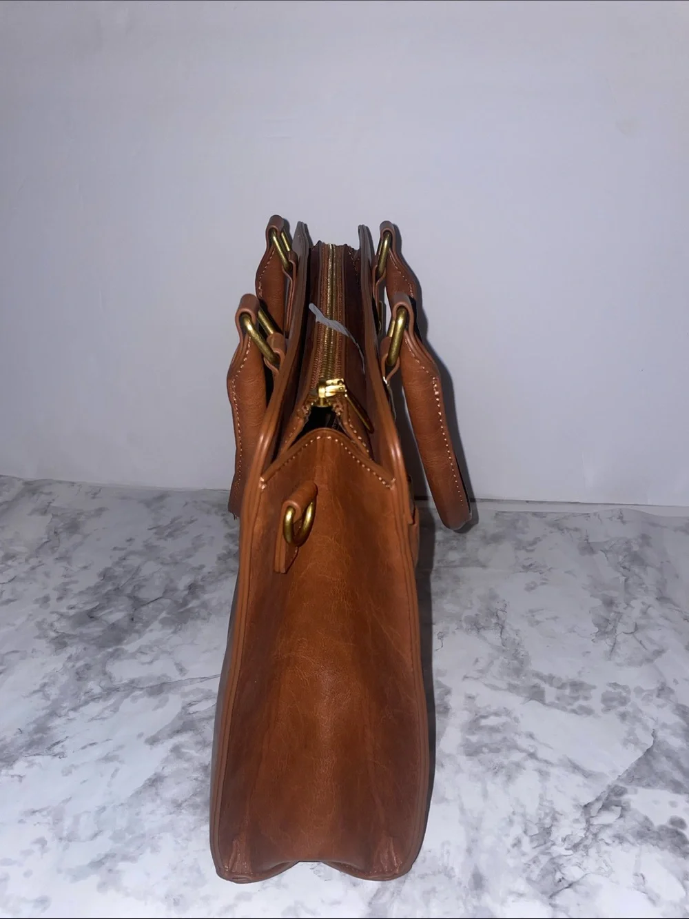 N/A tan satchel